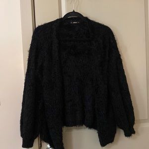 Black Fuzzy Cardigan